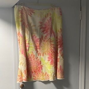 Floral Skirt with Pink and Green Accents